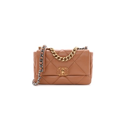 CHANEL LAMBSKIN QUILTED MEDIUM 19 FLAP 1614648 (25*17*8cm)